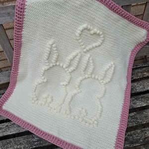 Bobble Bunny Crochet Blanket Pattern: Easy Beginner Design (PDF Pattern)