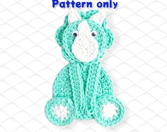 Crochet Triceratops Applique Pattern (Digital Download)