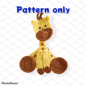 Crochet giraffe pattern, giraffe applique design, crochet download pattern, animal applique crochet, safari applique