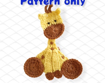 Crochet giraffe pattern, giraffe applique design, crochet download pattern, animal applique crochet, safari applique