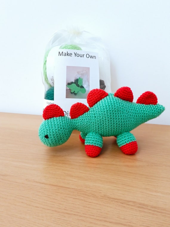 Crochet Kit Dinosaur, Stegosaurus Amigurumi, Birthday Gift for Crocheter,  Learn to Crochet Set, Dinosaur Gift Adult, Crochet Kit Beginner 