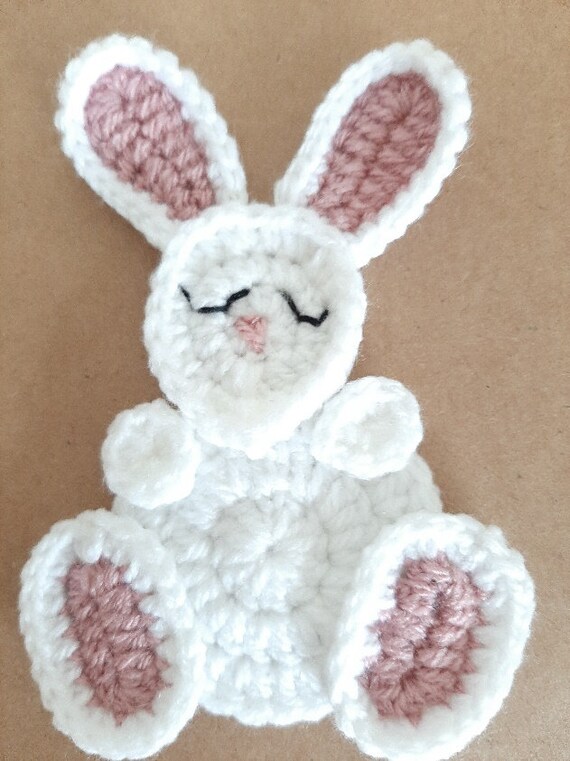 Crochet Rabbit Applique Pattern Easter Bunny Applique Crochet