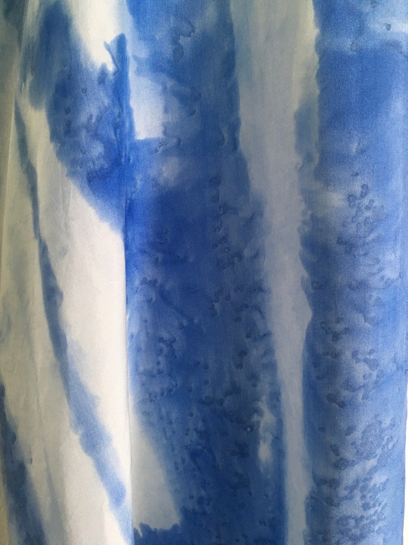 blue and white women/'s cover up by Salty Silks Studio Silk Handmade Kimono Wrap Handpainted