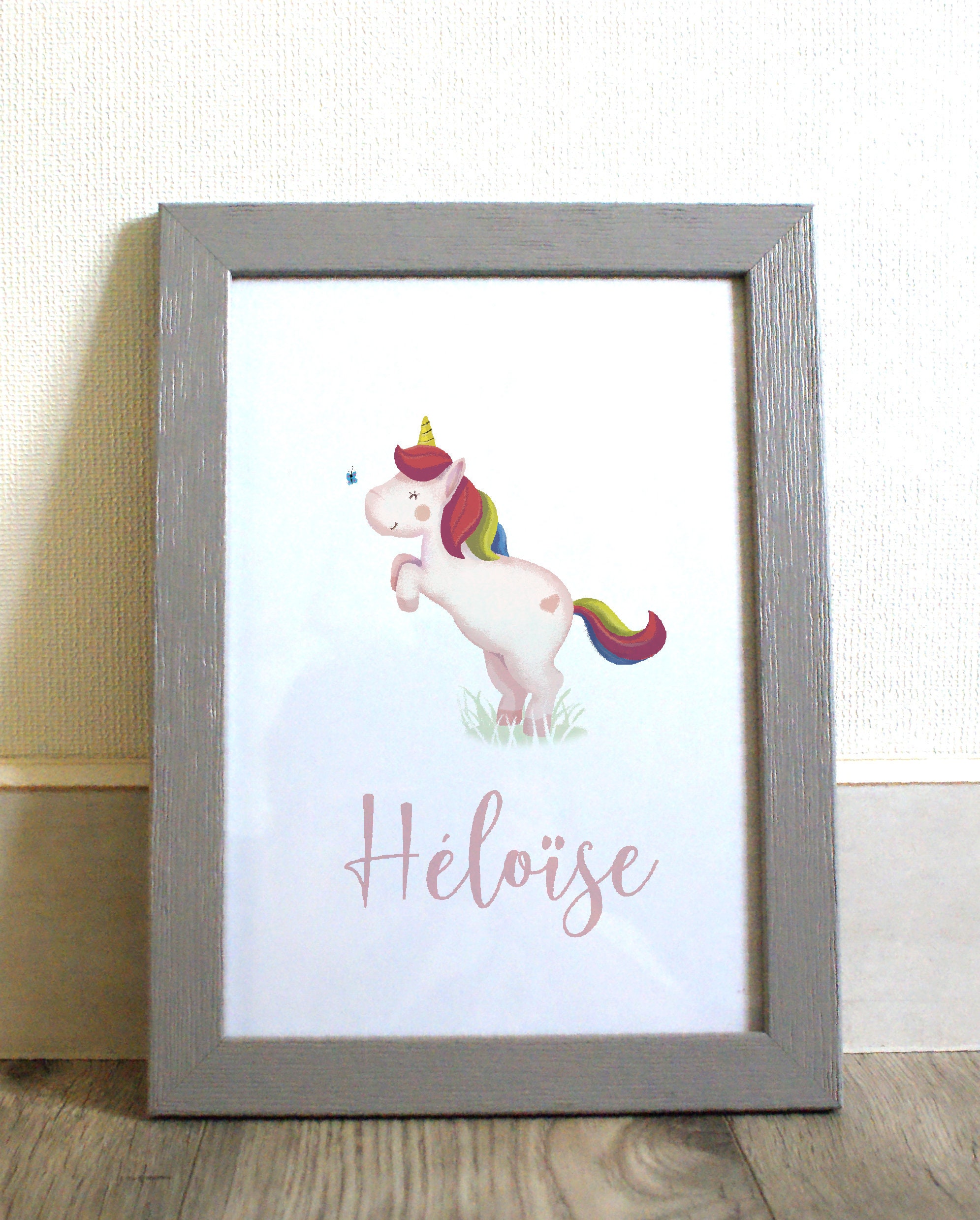 Affiche de Bébé/Enfant Personnalisée Thème Licorne