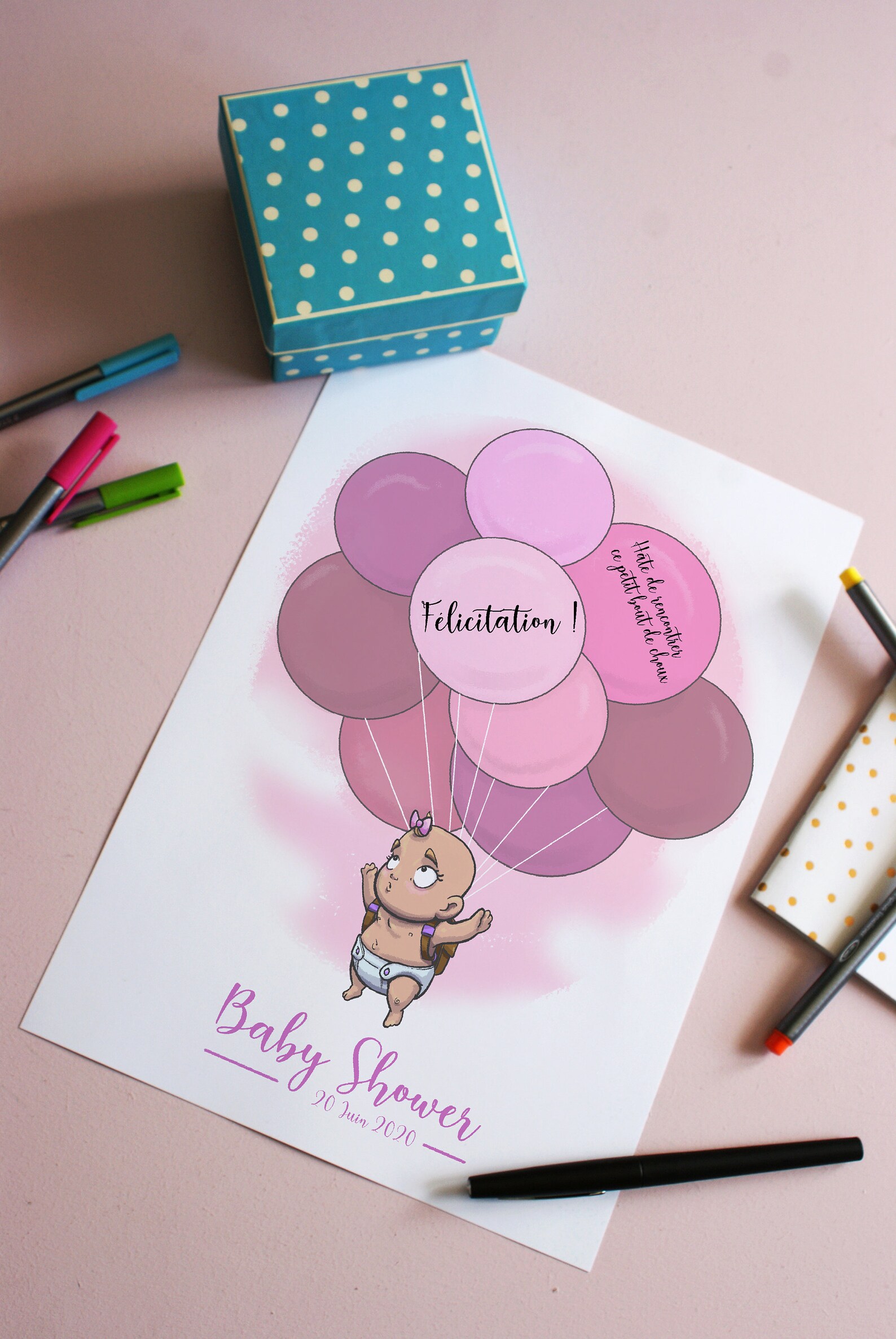 Baby Shower Card to Sign Personalized Etsy UK