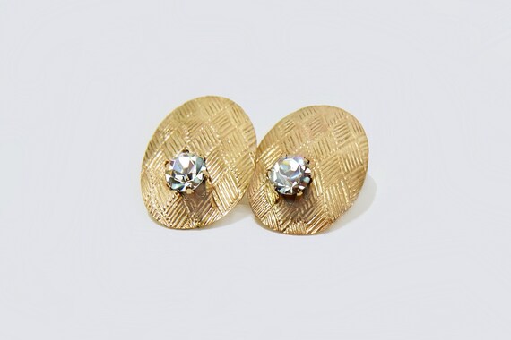 Slightly Domed oval shape Texture Earrings 21mm h… - image 3