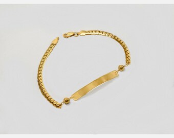 Bracelet de cheville rempli d'or 12 carats et bracelet gourmette d'identification de 9,5 po.