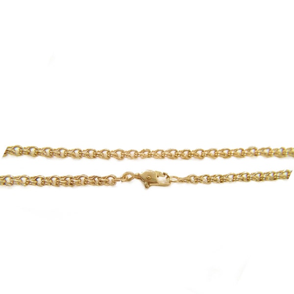 Unique Double Link chain 10 in Anklet Bracelet Handcrafted Authentic 18K Gold Filled Chain