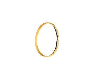 Bracelet jonc vintage Bamboo Design 1/20 or 14 carats - 7 pouces