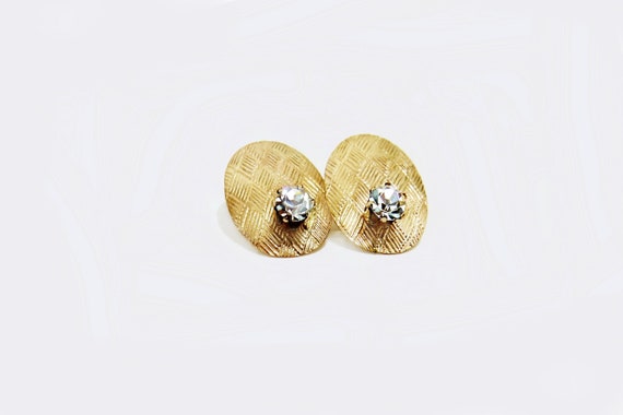 Slightly Domed oval shape Texture Earrings 21mm h… - image 4