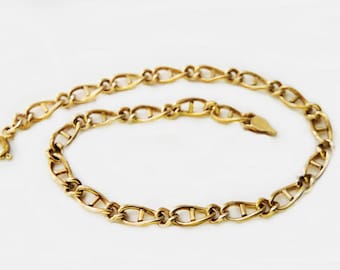14K Yellow Gold Filled Mariner unisex Anklet | Twisted Chain, 10 Inch