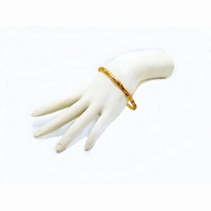 Vintage 1980s Bamboo Bangles | 1/20 14K Gold-Filled Handcrafted Pair image 8