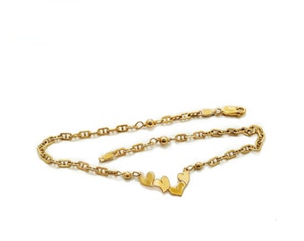 Fine craftsmanship Love gold anklet bracelet Crafted in 1/20 14K Gold Filled 11 inch adjust to 10