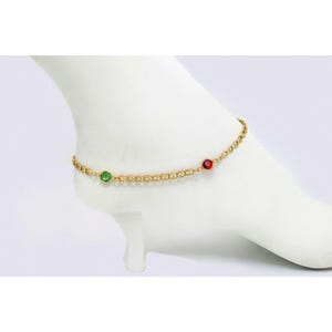 Fine craftsmanship Czech crystal 10.5&quot; anklet bracelet Authentic 1/20 14K Gold Filled