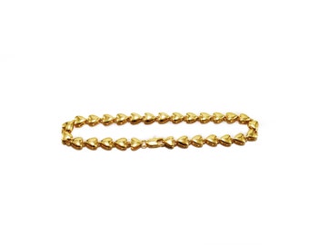 Solid Love Hearts Gold Anklet! 10 inch Gold Hearts will hug around your ankle 18K yellow Gold Filled