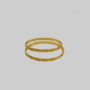 Vintage 1980s Bamboo Bangles | 1/20 14K Gold-Filled Handcrafted Pair image 12