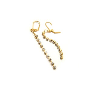 Sway tennisoorbellen 2" bungelende glinsterende strassteentjes 14 kt gold filled 1/20