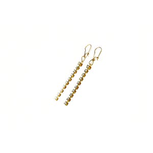 Tennisnieroorbellen 2" hangoorbellen met strassteentjes 14K gold filled 1/20