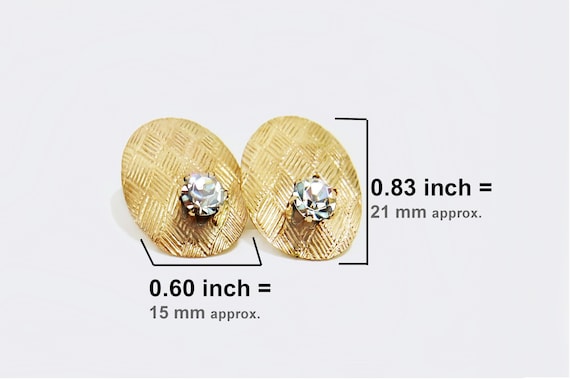 Slightly Domed oval shape Texture Earrings 21mm h… - image 2