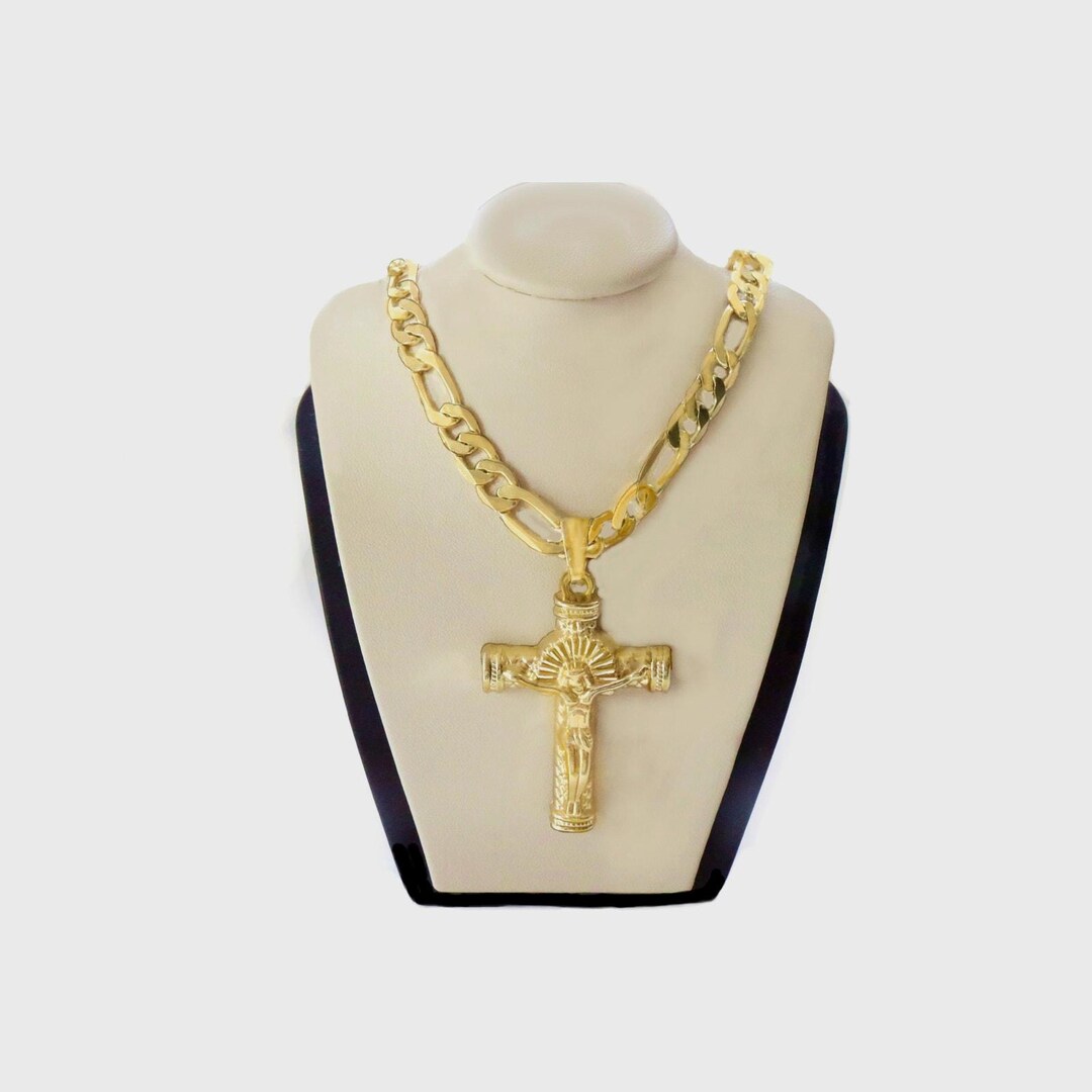 Crucifix Solid Necklace 2 Inch Cross Yell Gold Filled K - 24