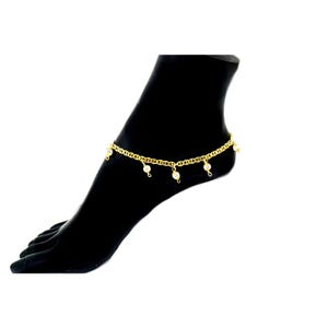 Unique handmade Pearls anklet Chain bracelet Quality Gold Filled 14K  10 inch