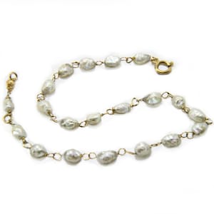 Genuine Freshwater Pearls 10 inch Anklet 1/20  14K gold-filled Anklet Pearl