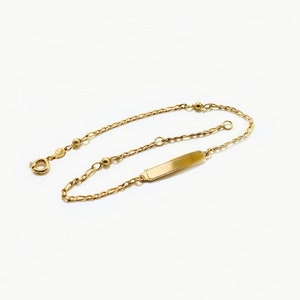 14K Gold Filled ID Anklet Bracelet - Adjustable Ankle Chain