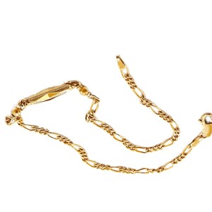 Unique Figaro Chain Anklet Bracelet 9.5 inch handcrafted Authentic 1/20 14K Gold Filled