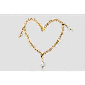 Genuine Freshwater Pearls Gold Anklet | Handcrafted with Unique Links | Premium 1/20 14K Gold Filled |  Free Gift Box Included