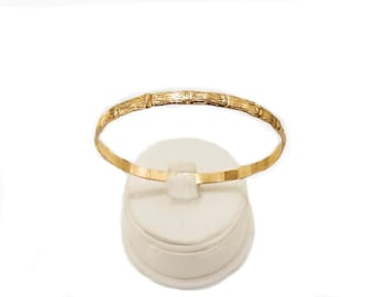 Vintage 14K Gold-Filled Bamboo Bangle Bracelet