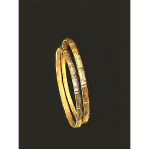 Vintage 1980s Bamboo Bangles | 1/20 14K Gold-Filled Handcrafted Pair image 7