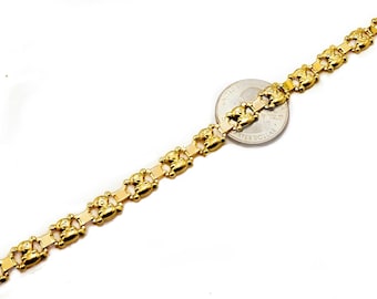 Bracelet de cheville ours en peluche rempli d'or 18 carats : bracelet de cheville à breloques délicates - 23 à 11 pouces