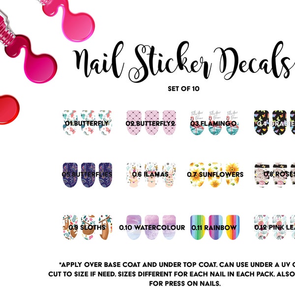 Nail Decals Etsy Australia