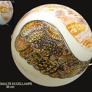 Table lamp # ball lamp # painted glass lamp round