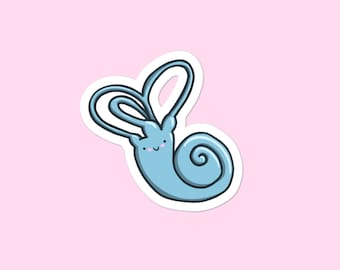 Sticker slakkenhuis, audioloog, student audiologie, cadeau audiologie, AuD-afstudeercadeau