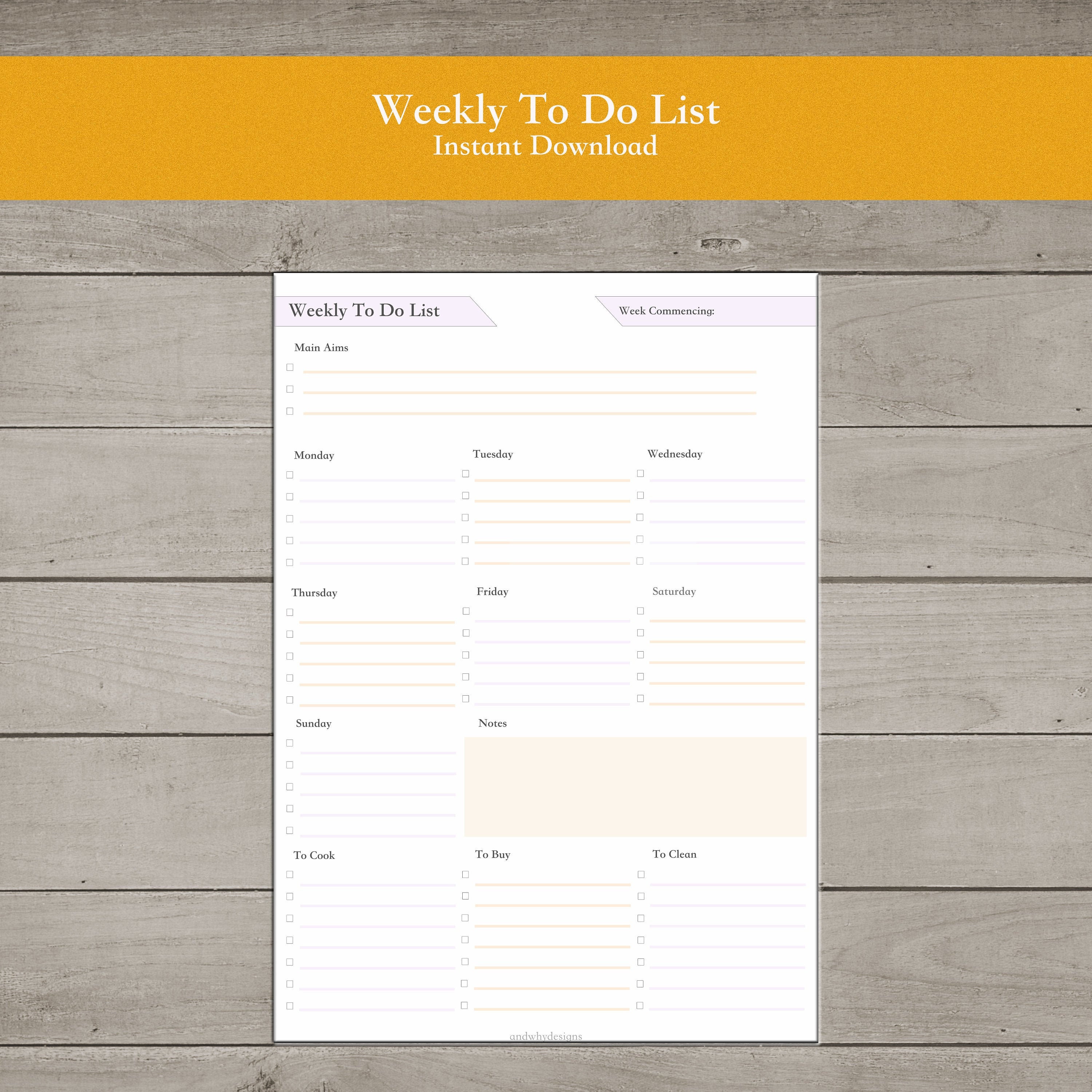 printable weekly to do list to do list a4 print life etsy