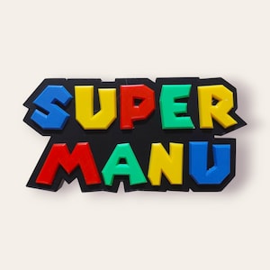 Personalisierter 3D-Name – Mario Bros-Stil – Einzigartiges Schild für Gamer und Dekor