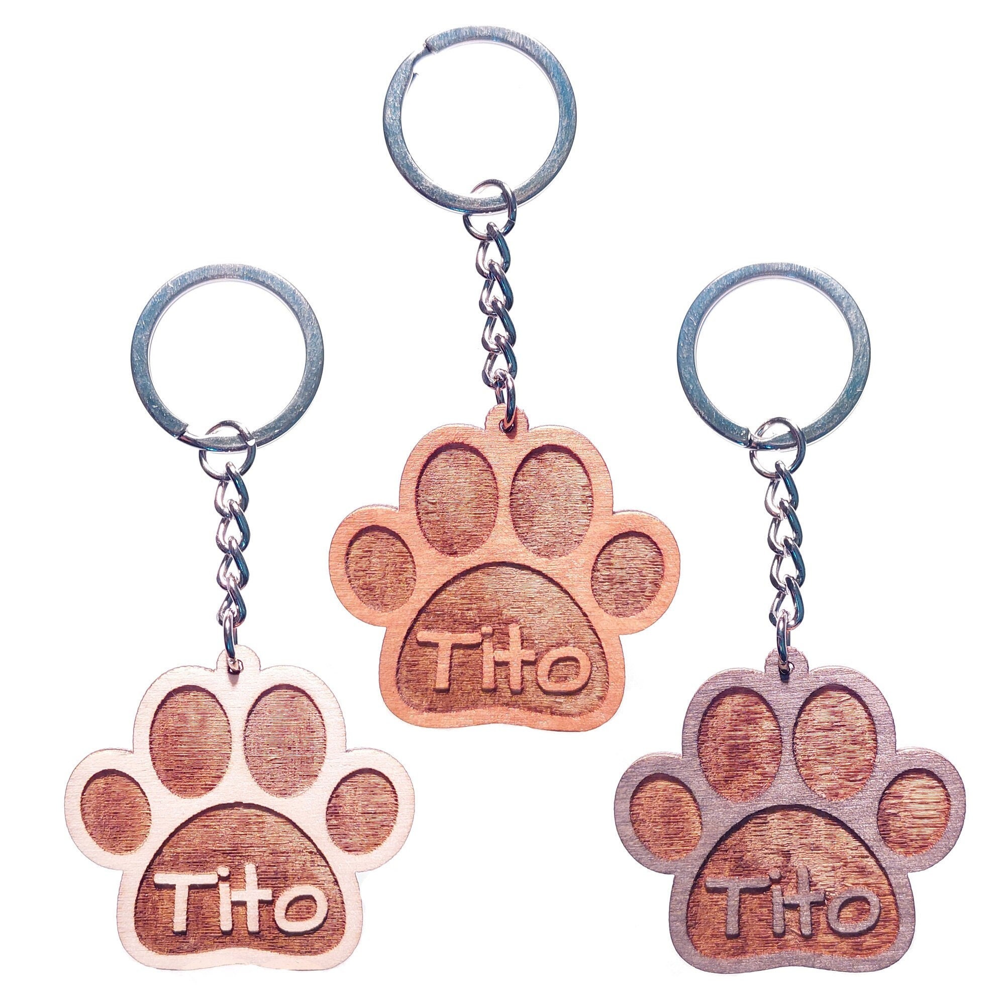 Porte-clés Commémoratif Pour Animal De Compagnie - Forme Patte Avec Photo, Idéal Cadeau Décès Chien Chat - 4