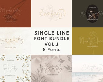 Single Line Font Bundle Vol. 1 - Cricut Font, Silhouette Font, Writing Font, Foil Quill Font, Single Line Font, CNC Font, Engraving font