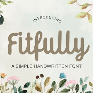 Instant Download, Commercial Use Font, Fitfully, Handwritten Font, Handwriting Font, Cursive Font, Marker Font, Cricut Font, Craft Font
