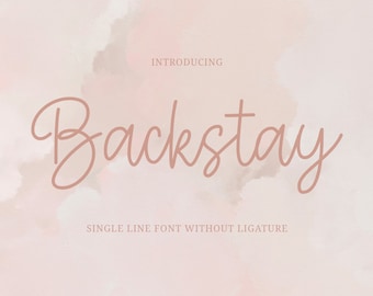 Instant Download, Commercial Use, Backstay, Single Line Font, Feminine Font, Cute Font, Cricut Font, Canva Font, Script Font, Monoline Font