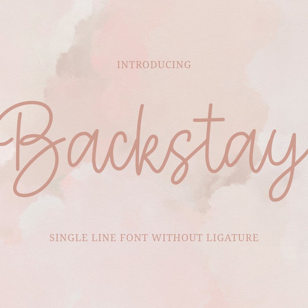 Instant Download, Commercial Use, Backstay, Single Line Font, Feminine Font, Cute Font, Cricut Font, Canva Font, Script Font, Monoline Font