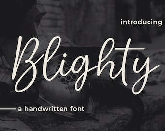 Instant Download, Commercial Use Font, Blighty, Simple Script, Wedding Script, Handwritten Font, Logo Font, Branding Font, Fashion  Font