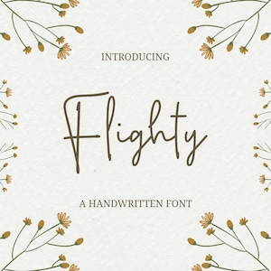 Flighty Monoline Cursive Font, Commercial Use (Instant Download)