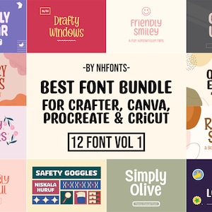 Mejor paquete de fuentes VOL 1- Cricut Fonts, Procreate Fonts, Canva Fonts, Branding Font, Cutting Fonts, Kids Fonts, Fonts for Crafting