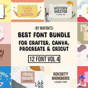Mejor paquete de fuentes VOL 4- Cricut Fonts, Procreate Fonts, Canva Fonts, Branding Font, Cutting Fonts, Kids Fonts, Fonts for Crafting