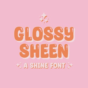 Digital Font Download Glossy Sheen Commercieel gebruik, Lettertypen voor Cricut, Cute Font, Shine Font, Canva Font, 3D Font, Layered Font, Groovy Font