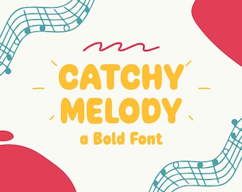 Digital Font Instant Download Catchy Melody Commercial Use, Bubble Font, Cute Font, Kids Font, Canva Font, Bold Font, Cartoon Font