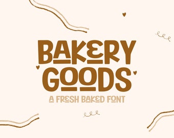 Digital Font Download Bakery Goods Fresh Commercial Use, Fonts for Cricut, Cute Font, Script Font, Canva Font, Cute Font, Cutting Friendly
