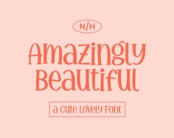 Instant Download, Commercial Use Font, Amazingly Beautiful, Lovely Font, Fun Script, Fonts for Cricut, Cute Font, Canva Font, Procreate Font